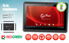 Redgreen regala una Tablet Leotec de 7 pulgadas PC Space III S