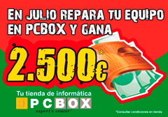 Las tiendas de informática PCBOX y PC Coste sortean 2.500€, por cadena, entre sus clientes