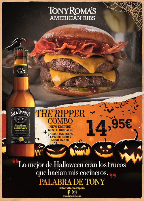 Tony Roma´s celebra Halloween con propuestas para todos los públicos