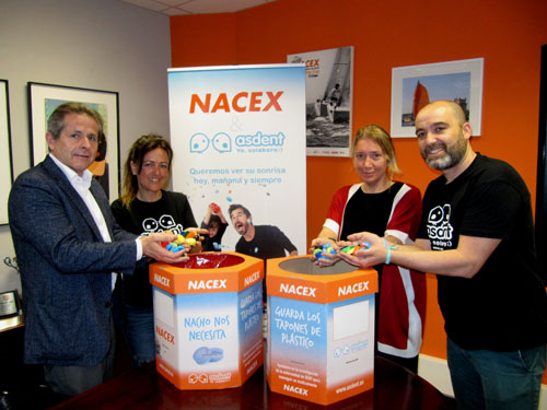 La campaña de NACEX y la Fundación Asdent cumple su primer año, sumando más de 20 toneladas de tapones solidarios