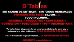 D´Tablas franquicia hostelera SIN CANON DE ENTRADA-SIN PAGOS MENSUALES