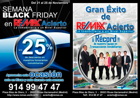 Remax Acierto se apunta a la moda del Black Friday