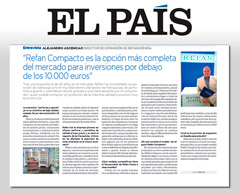 Refan, protagonista en el suplemento especial  Inversiones&Franquicias en el periódico El País