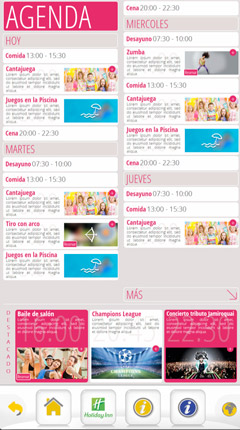 Infotactile facilita a los usuarios una agenda de actividades de su hotel