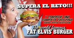 Fat Elvis Burger sólo en Barba Rossa Beach Bar