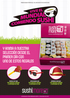 Sushimore celebra el Mundial con sushi y regalos para apoyar a la ‘Roja’
