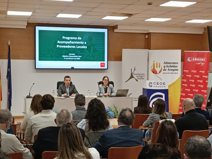 La franquicia Eroski, alimentos y bebidas de Aragón y el  Cluster de alimentación de Aragón organizan jornadas de formación sobre sostenibilidad