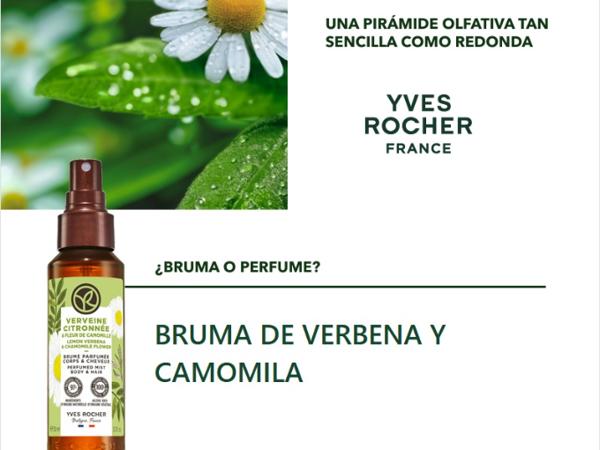 Nueva bruma de verbena y camomila de la franquicia Yves Rocher. El secreto para oler siempre a limpio.